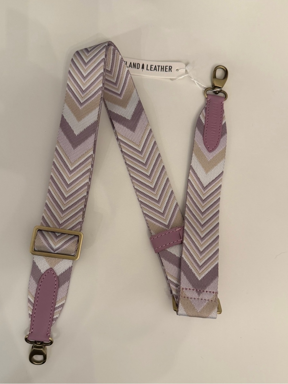 Portland Leather Adjustable Chevron Strap in Lilac Sky - Picture 2 of 4